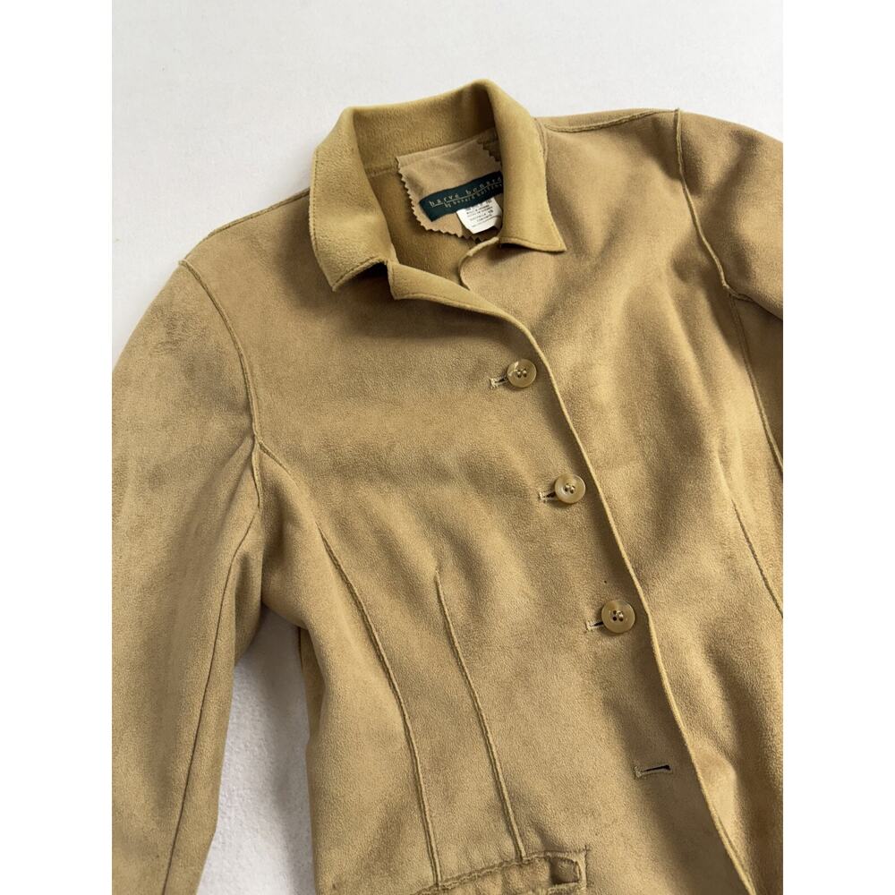 Harve Benard Coat 10 Faux Suede Two Front Pockets Machine Boho Hippie Festival‎